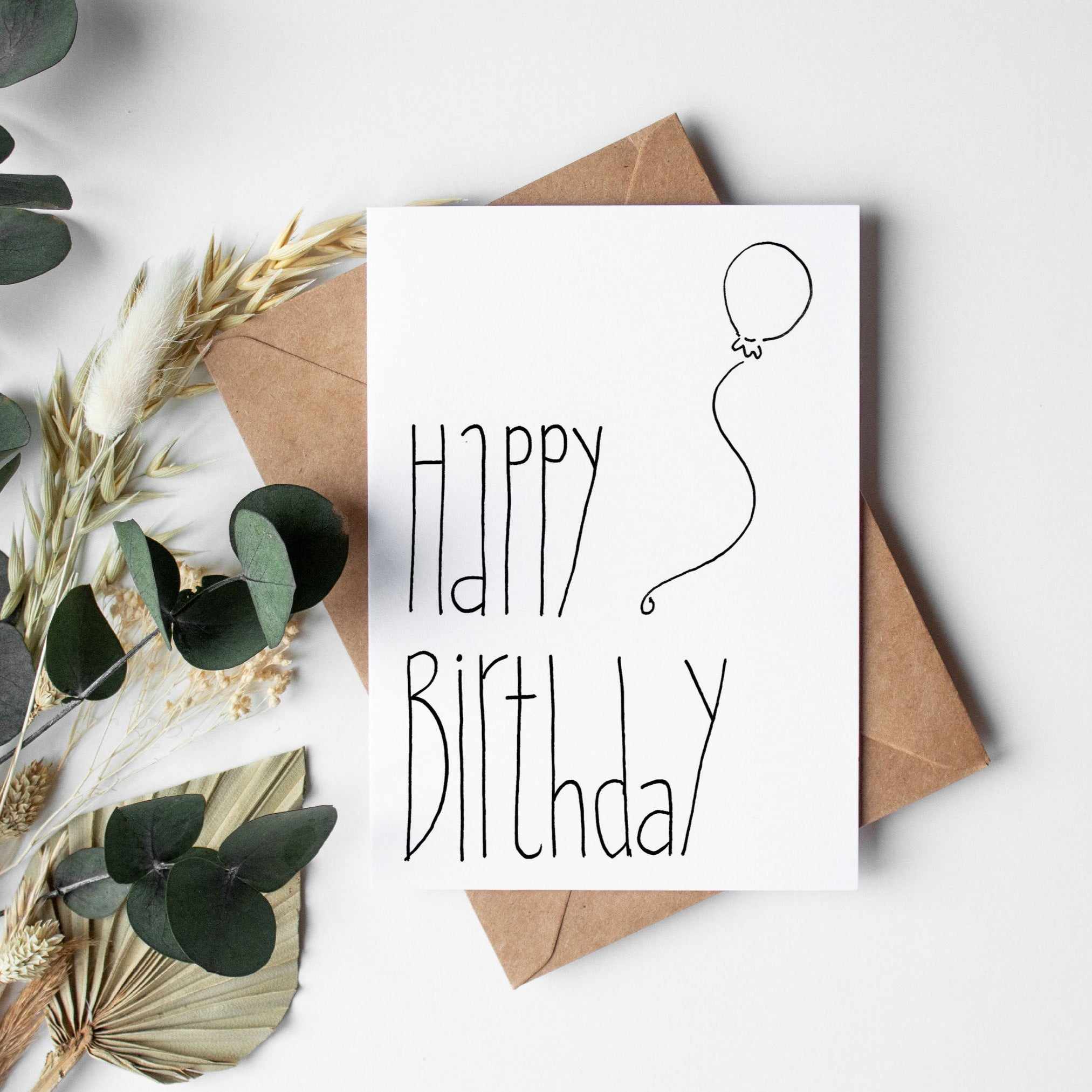 Geburtstagskarte: Herzlichen Glückwunsch Handlettering